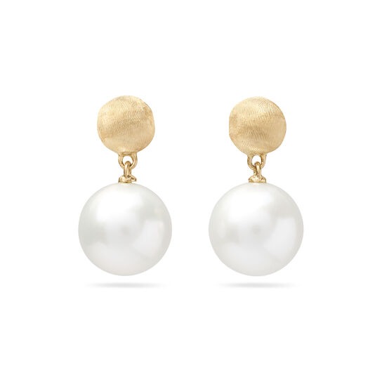 Marco Bicego Africa Yellow Gold and Pearl Earrings OB1011 PL01 Y Front image number 0
